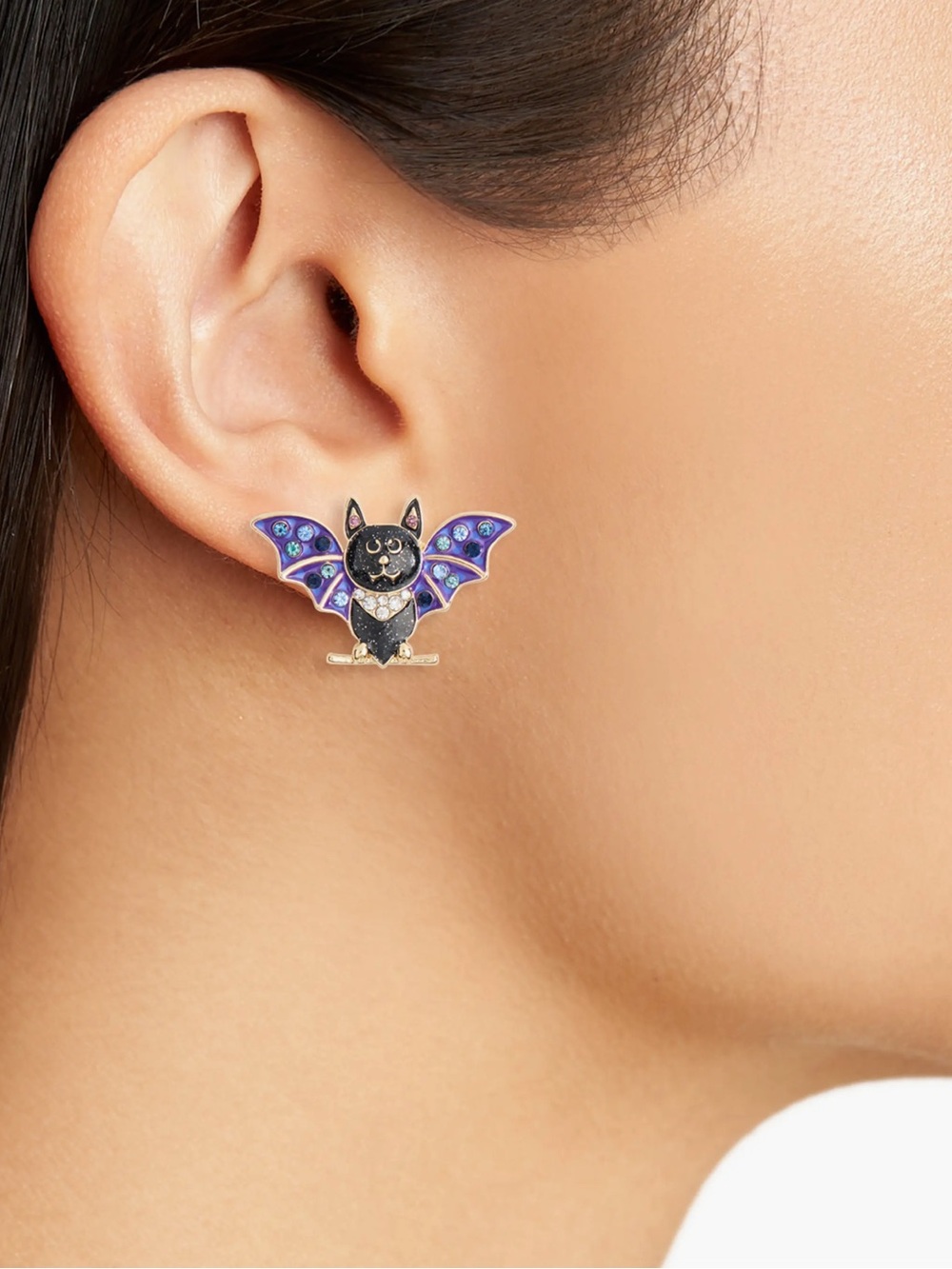 Brands New Baublebar Halloween Bat Drop Stud Earrings